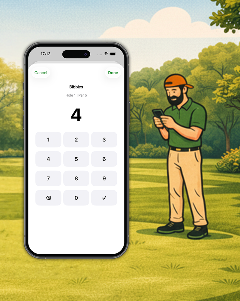 Friends playing golf with BangoGolf app