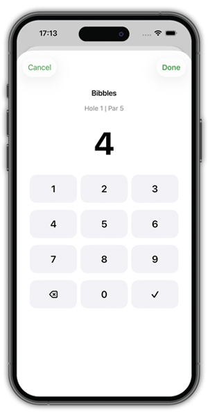 BangoGolf stroke play scoring on an iPhone